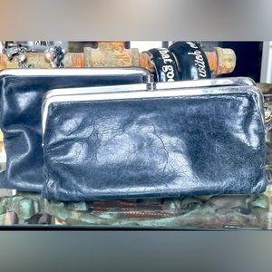 HOBO Black Leather Wallet and Cosmetic Bag